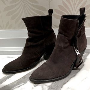 AllSaints suede moto bootie